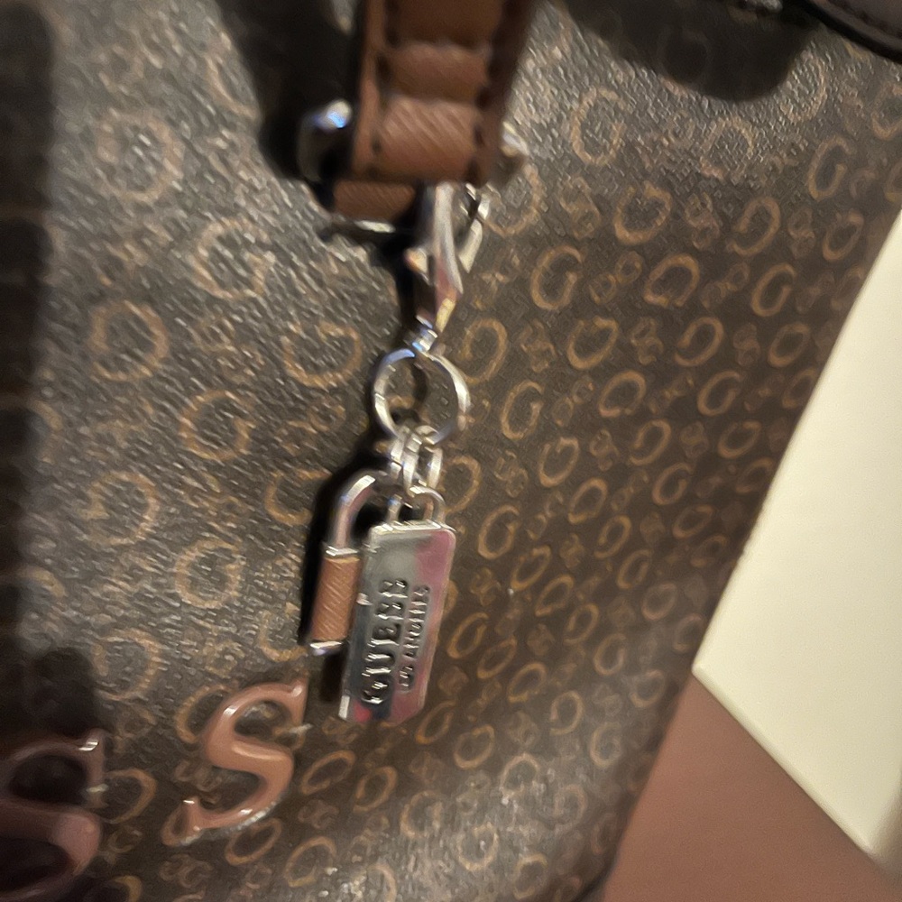 Guess Chocolate Brown Signature Tote - Picture 3 of 9